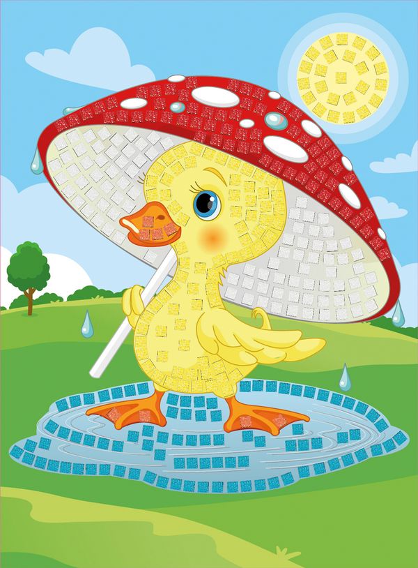 Мозаика 19.5х26.5 см, №09 Утенок под зонтом, Hobbius MDS-07