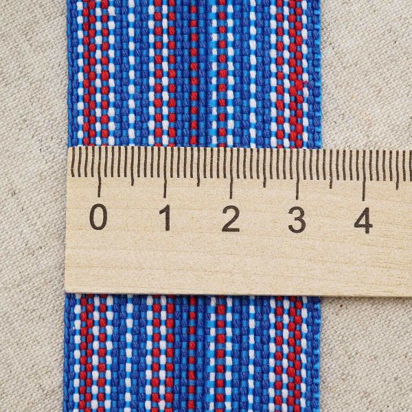 Лента для поясов рис 9830 40мм*25м (синий/красный/белый), С3822Г17