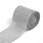 Лента с имитацией страз 120 мм / 9.14 метров, TBYS12 цв.серебро