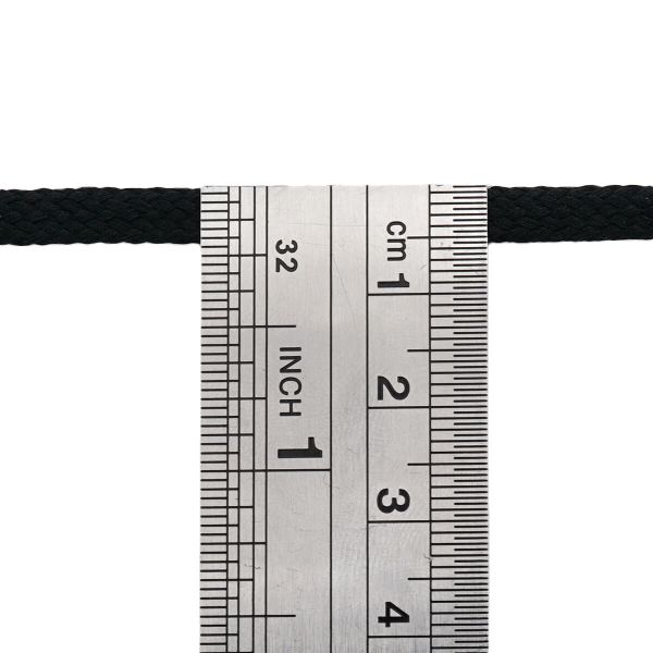 Шнур обувной плетеный ⌀6.0 мм / 100 метров, (диаметр ±1 мм), 005 черный