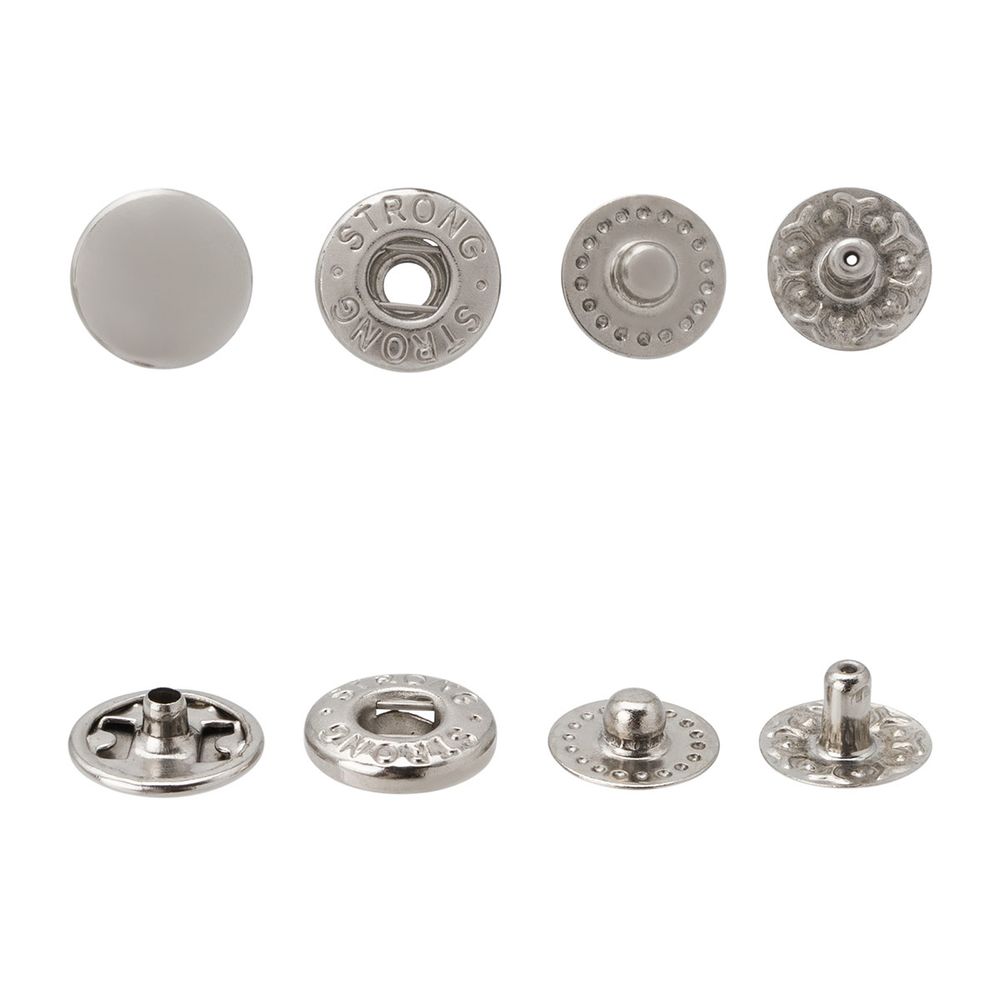 Кнопка Альфа (S-образная) ⌀10.0 мм, металл, никель, ≈144 шт