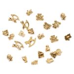 Украшения декоративные пуговицы Игрушки-зверюшки, AG/золото, 24 шт