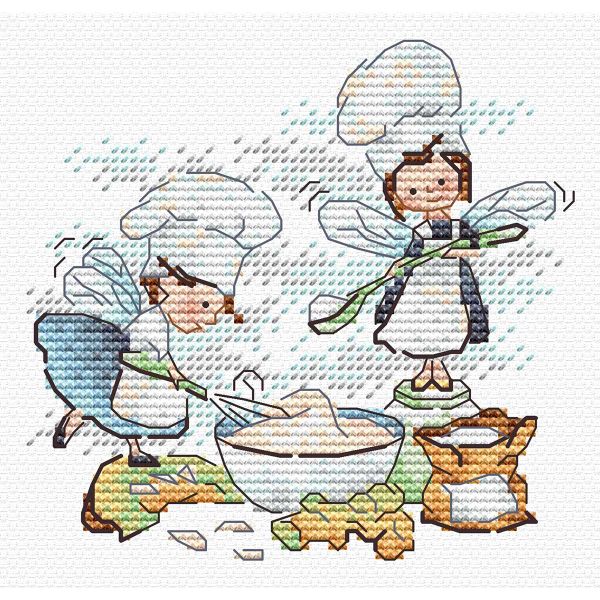 Набор для вышивания нитками МП Студия, Волшебство на кухне 10х11см