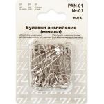 Булавки английские 32 мм, №01, 25 шт, железо, никель, Blitz PAN-01