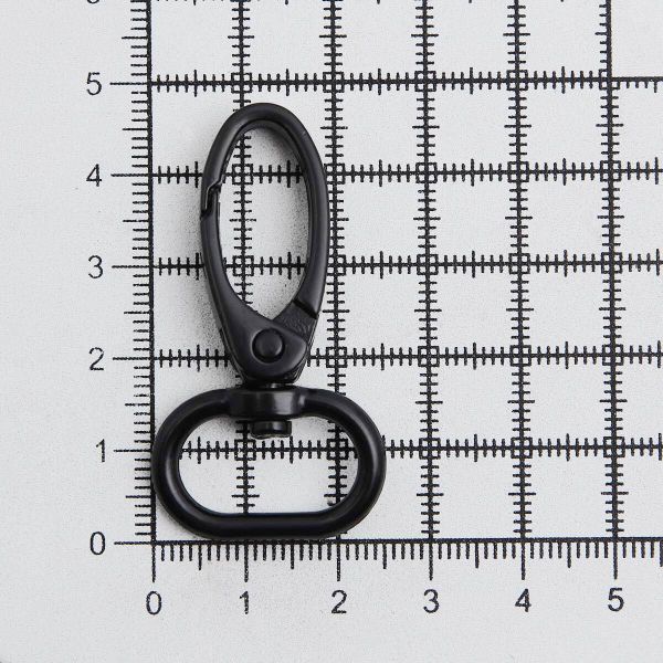 Карабин металл 20.0 мм (47х25 мм), черный матовый, ГУ12849, 4 шт