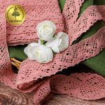 Кружево вязаное (тесьма) 30 мм / 10 метров, цв.32 розовый, Kruzhevo