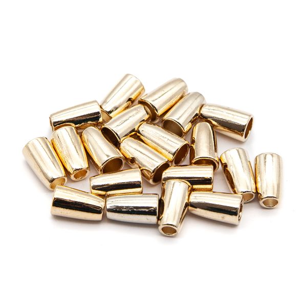 Наконечник для шнура металл колокол 13.5х8.5 мм, ⌀3.5/6.5 мм, (золото), 20 шт