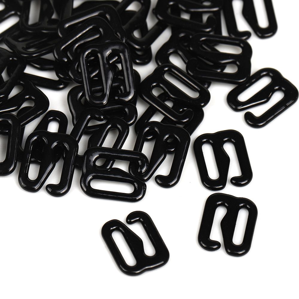 Крючки для бюстгальтера металл 8.0 мм, 02 черный, 100 шт