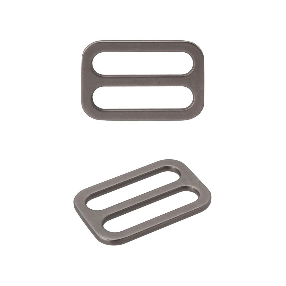 Пряжка регулировочная металл литая плоская 20.0 мм (25х17мм), черный никель (олово), МВ2343, 6 шт