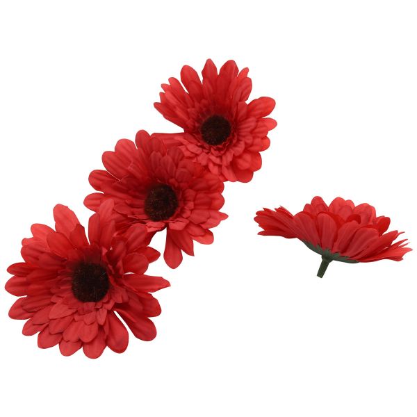 Цветы искусственные декоративные 7,5см, 4 шт в упак, 8 красный