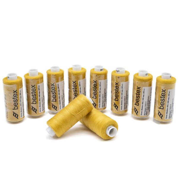 Нитки швейные бытовые Bestex 40/2, 365 м (400 ярд) / 10 кат., 015 золотисто-желтый