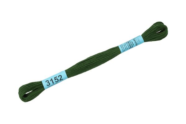 Мулине Gamma 100% хлопок, цв.3152 т.болотный, 24 мотка по 8 метров