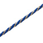 Шнур отделочный с метанитом ⌀3.0 мм / 20м (полиэстер 68%, метанит 32%), темно-васильковый с золотом, Р2869
