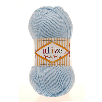 Пряжа Alize (Ализе) Baby Best / уп.5 мот. по 100 г, 240м, 183 светло-голубой А