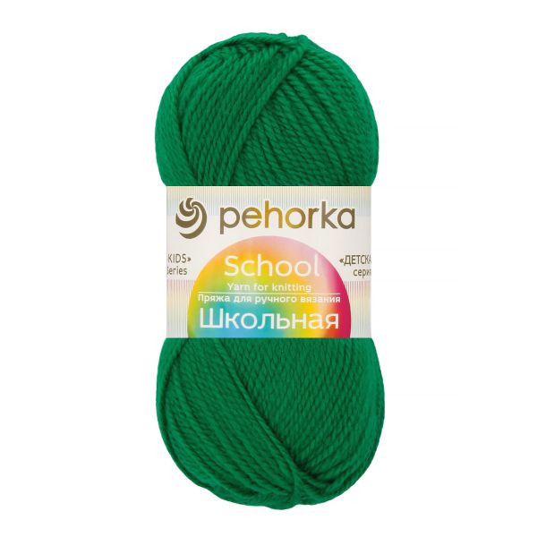 Пряжа Пехорка Школьная / уп.5 мот. по 50 г, 150 м, цв.511 зелёнка