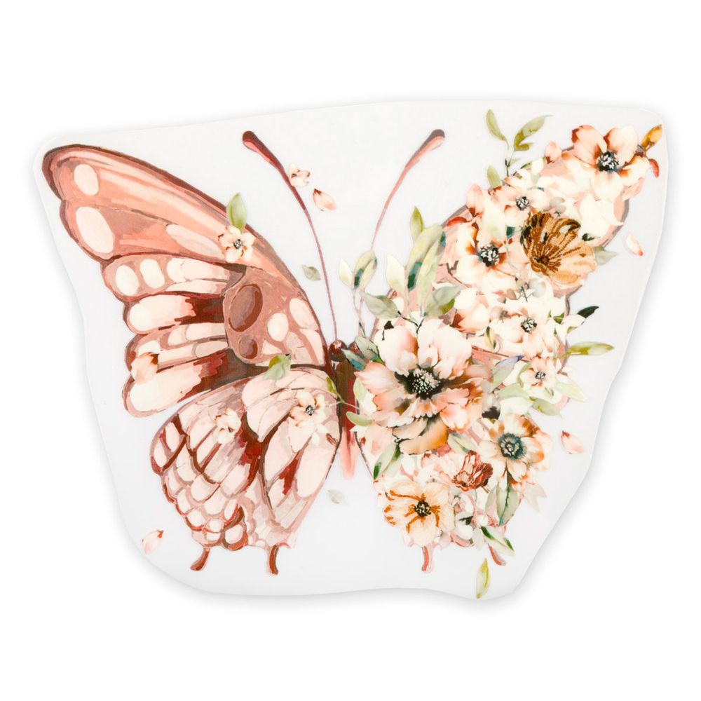 Термотрансфер M №03, 1 шт, M-312 бабочка с цветами 21.6х17.5 см, Gamma "M" №03