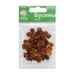 Бусины пластик 9х8 мм, 2273 "Янтарь", 20 г, Астра