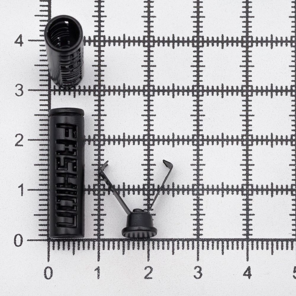 Наконечник для шнура металл лого Fashion 7х25 мм, черный матовый, 10 шт