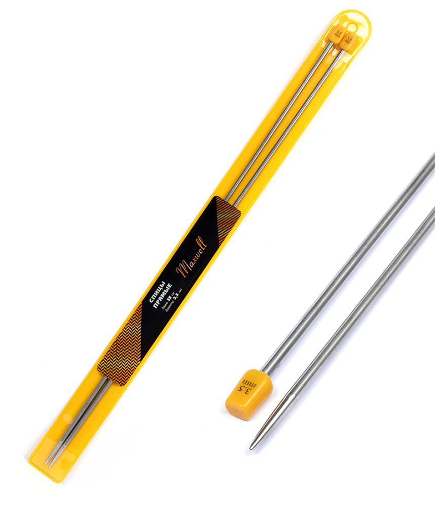 Спицы прямые Maxwell Gold, металл, 35-35 ⌀3,5 мм, 35 см (2 шт)