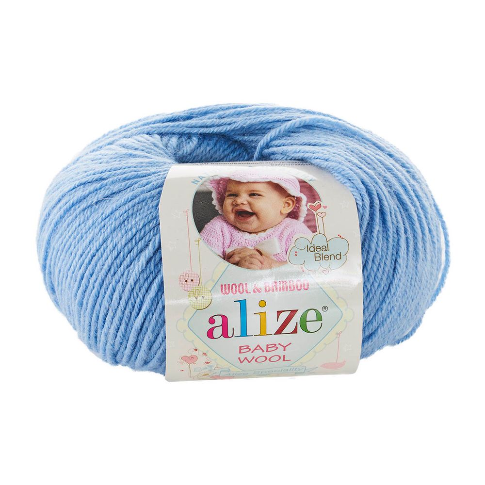 Пряжа Alize (Ализе) Baby Wool / уп.10 мот. по 50 г, 175 м, 40 голубой