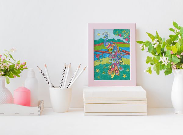 Картина по номерам Фрея, Яркая птица 29.5х20.5 см