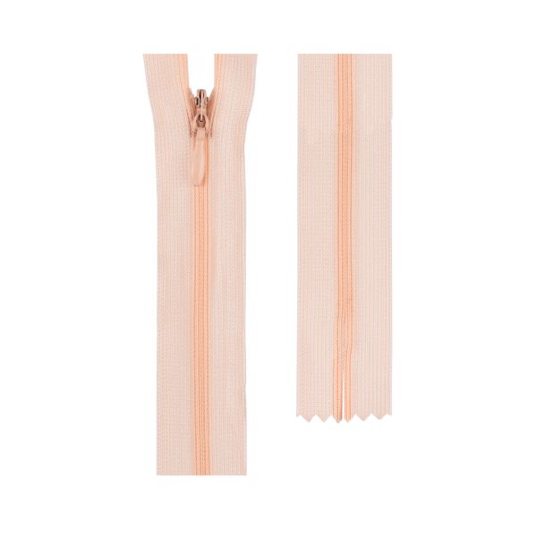 Молния спираль потайная плательная Т3 (3 мм) 1 зам., н/раз., 70 см, сатин (плотная) 147 св.персиковый, G013P Gamma, 10 шт