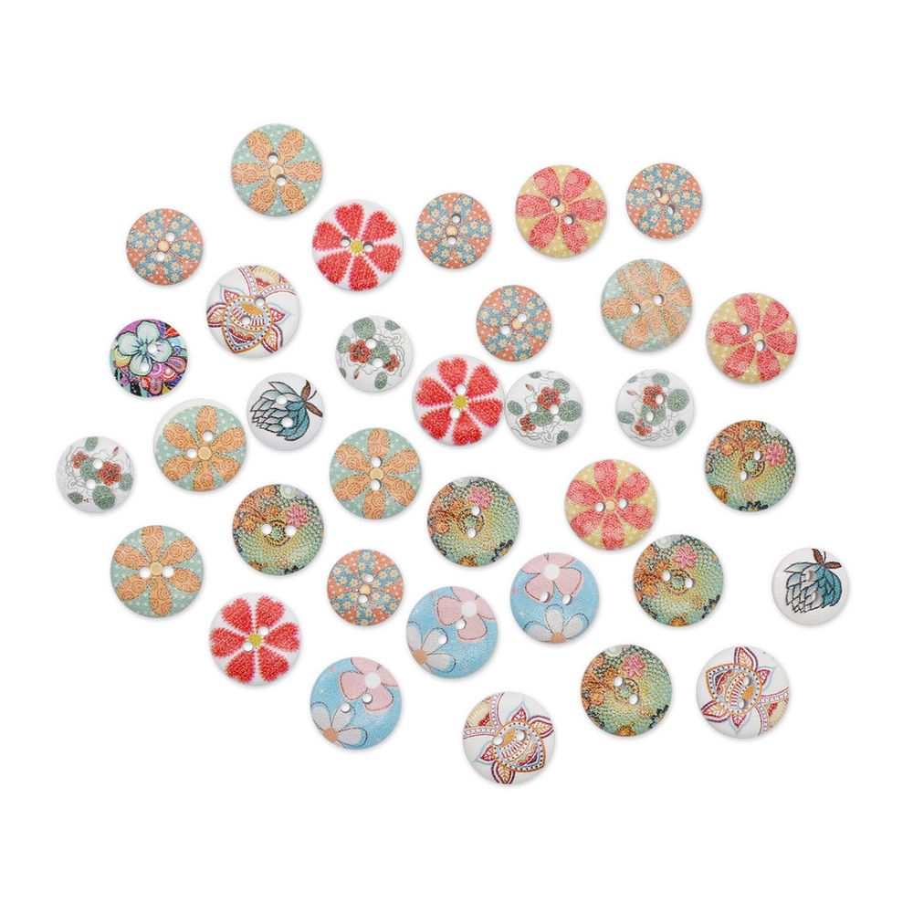 Украшения декоративные пуговицы деревянные Цветочки-лепесточки №5, 15-18 мм, 100 шт