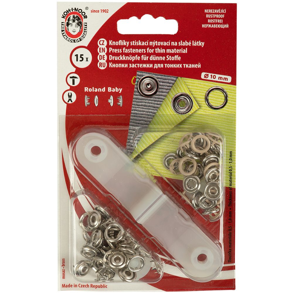 Кнопка рубашечная (джерси) открытая ⌀9.7 мм, 15 шт, 962 бежевый, (1213-030 №2), KOH-I-NOOR BABY Кнопка рубашечная (джерси) открытая ⌀9.7 мм, 15 шт, 962 бежевый, (1213-030 №2), KOH-I-NOOR BABY