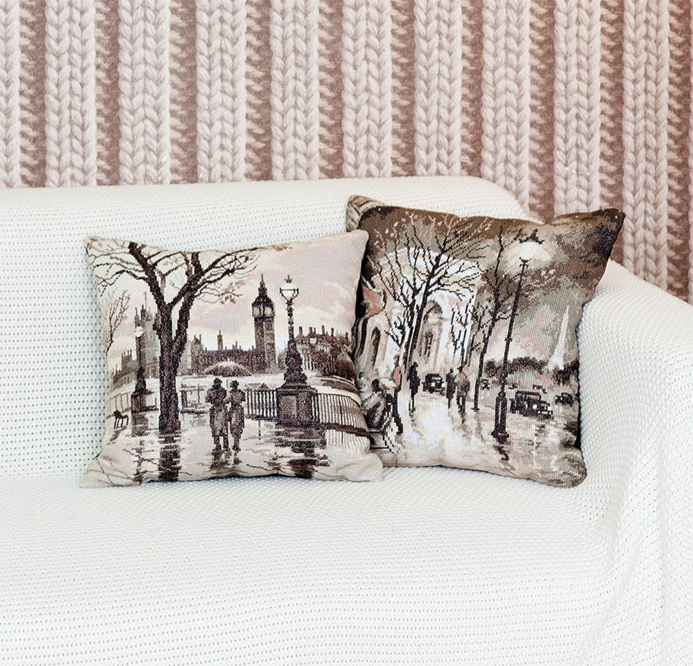 Набор для вышивания нитками Panna, Вечерние огни Парижа, 42х42 см