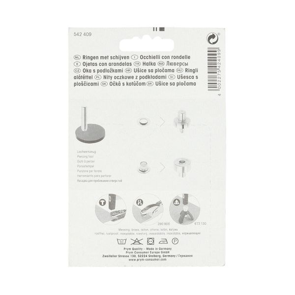 Люверсы металл ⌀_4.0 мм (внутр.), латунь черный, цв./, Prym, 50 шт