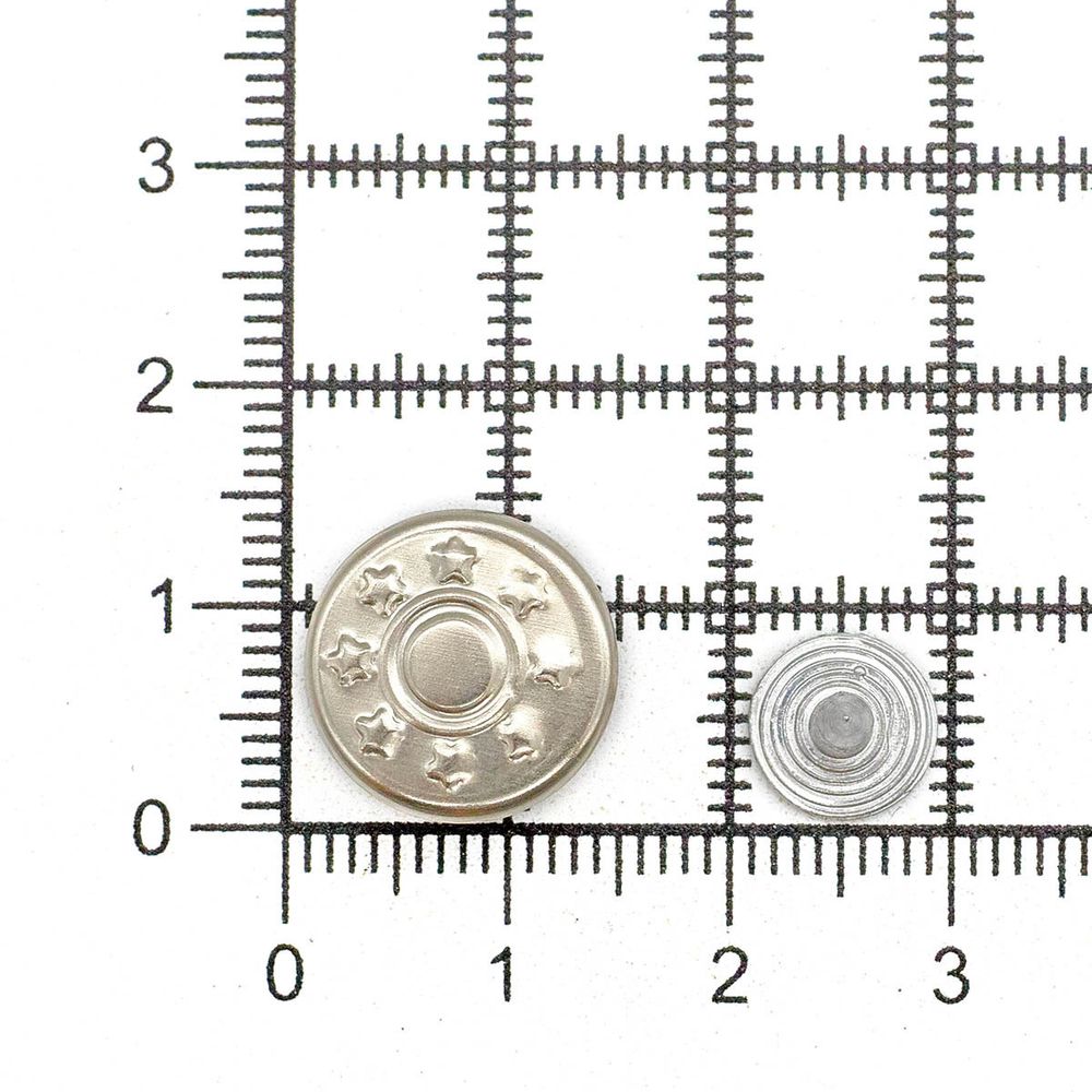 Пуговицы джинсовые ⌀14 мм, фиксированная ножка, сталь, 8 звезд, никель, 100 шт, New Star