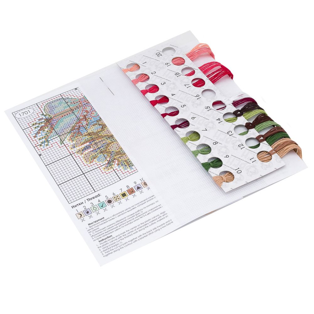 Набор для вышивания нитками Овен, Ёлочная игрушка. Шишка 9,3х8,5см