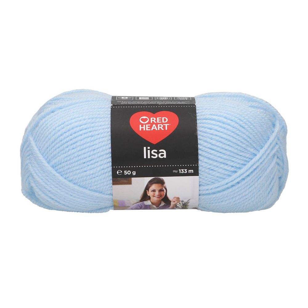 Пряжа Red Heart (Рэд Харт) Lisa / уп.10 мот. по 50 г, 133м, 08363 ледяной голубой /TOS/