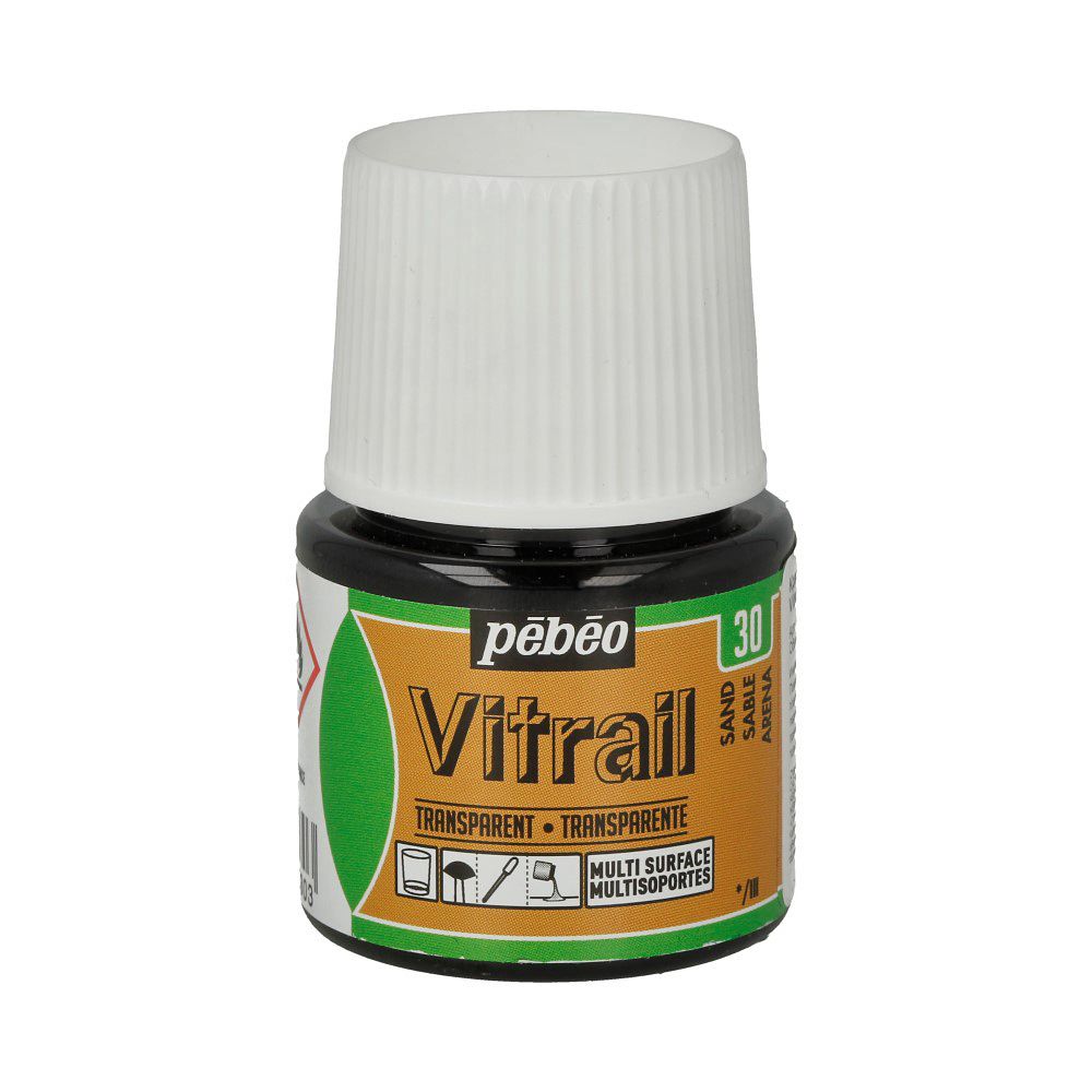 Краска для стекла и металла лаковая прозрачная Vitrail 45 мл, 050-030 песочный, Pebeo