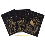 Набор для творчества Гравюра мини Сафари (золото), 10х15 см, 1х3 шт, Hobbius GHPM-14