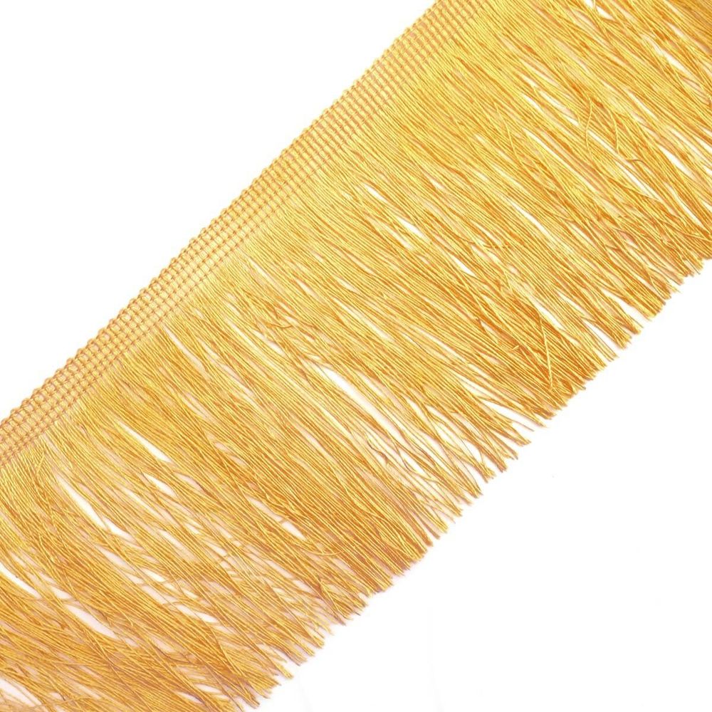 Бахрома отделочная широкая 120.0 мм / 25 метров, нитяная, 001 золотистый, 0390-0310