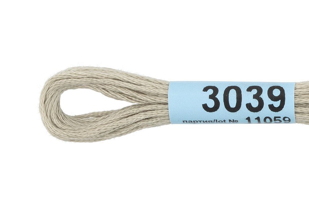 Мулине Gamma 100% хлопок, цв.3039 бл.фисташковый, 24 мотка по 8 метров