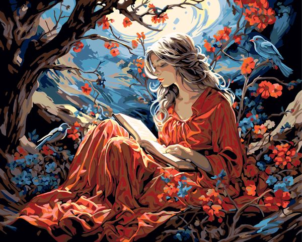 Картина по номерам Фрея PNB/PL-359, Погруженная в книгу, 50х40 см