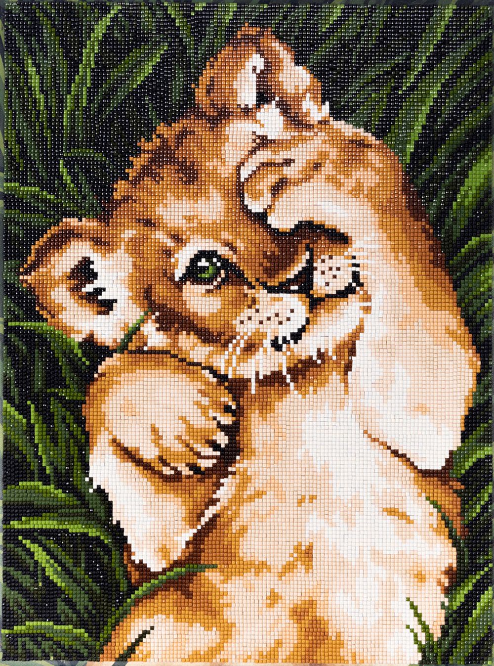 Алмазная (кристальная) мозаика Фрея, Львёнок 30х40 см