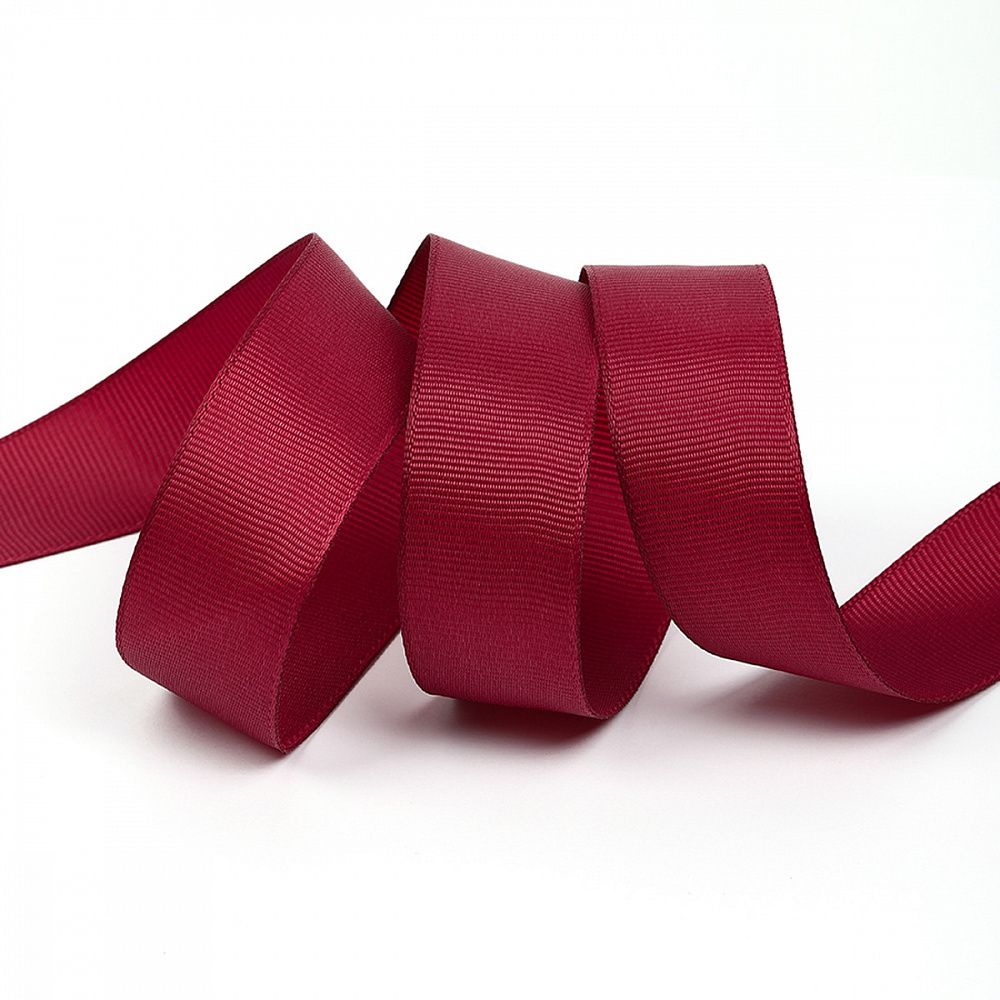 Лента репсовая (в рубчик) 25.0 мм, 275 вишневый уп.27,4м