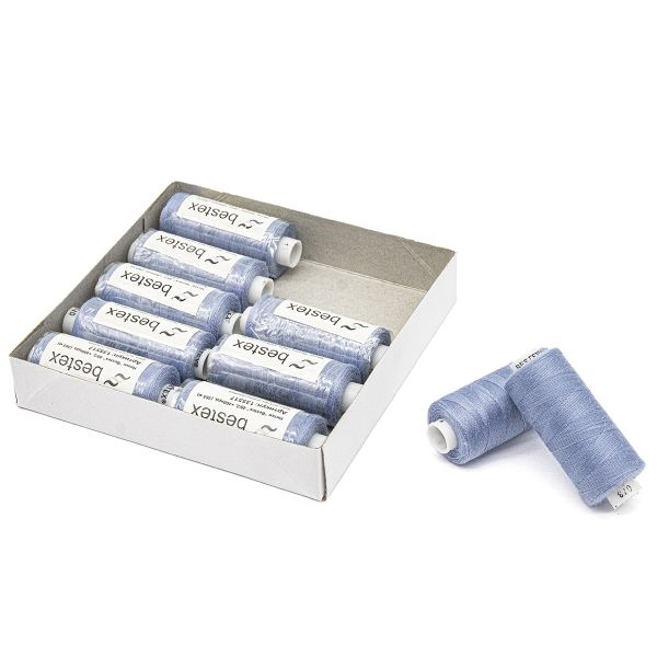 Нитки швейные бытовые Bestex 40/2, 365 м (400 ярд) / 10 кат., 073 голубая лаванда