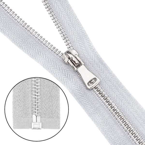 Молния металл Т5 (5 мм) 1 зам., разъем., 70 см, серебро, никель, 5 шт