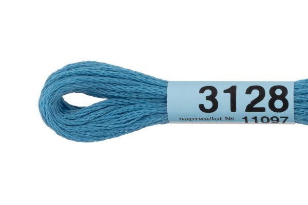 Мулине Gamma 100% хлопок, цв.3128 св.св.синий, 24 мотка по 8 метров