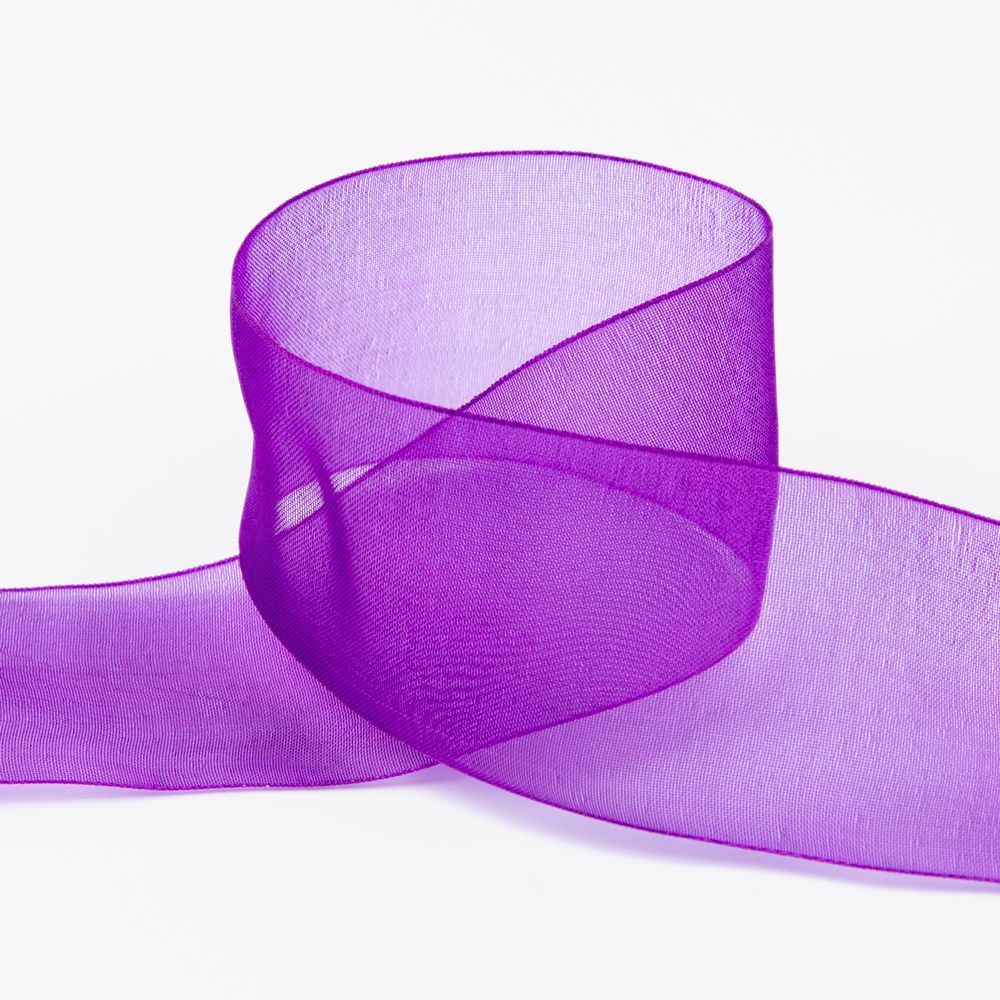 Лента капроновая (органза) 38.0 мм / 22.8±1 метра, 114 фиолетовый, Blitz OR-38