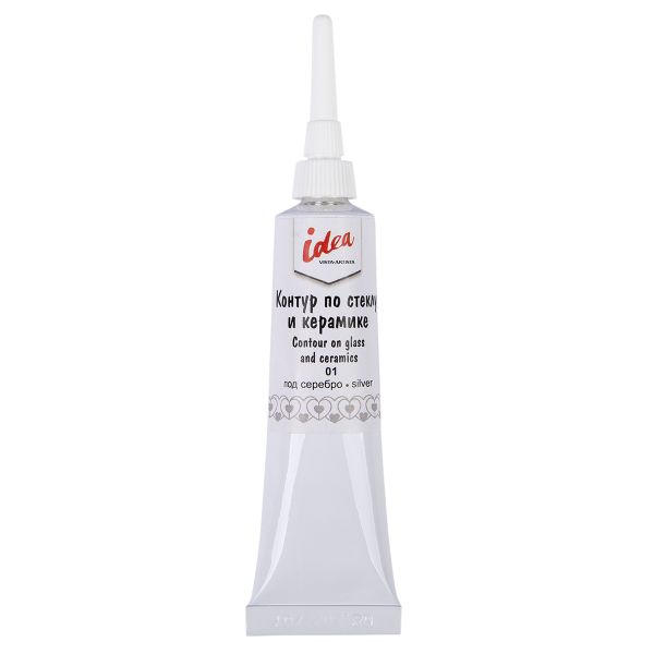 Контур по стеклу и керамике 18 мл, 01 серебро, Vista-Artista VARG-18