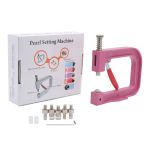 Ручной пресс для установки бусин на шипах с насадками 4, 5, 6, 8, 10 мм, New Star, розовый