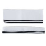 Воротник трикотажный с манжетами (комплект): воротник 8х48-52 см, подвяз на рукава 3.5х100 см, №2 белый с полосками, Blitz MAPP