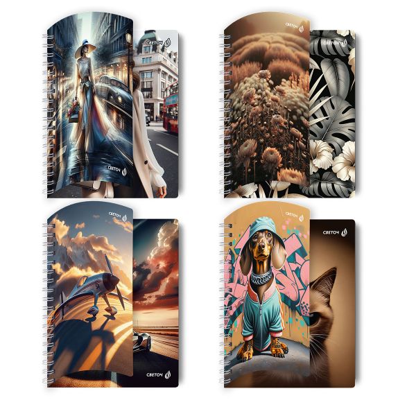 Тетрадь ученическая общая с двойной обложкой, A5 96 л. на гребне 65 г/м², белизна 100 %, 4 шт, клетка, 01210 МИКС - Супер - ассорти, Светоч Т118