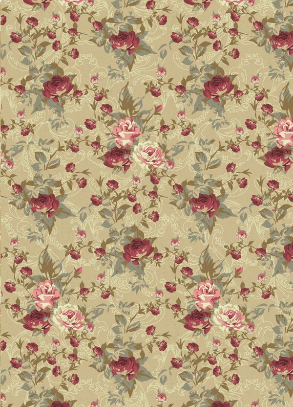 Ткань для пэчворка Peppy Викторианские розы, отрез 50х55 см, 146 г/м², ВР-29 зеленый, Peppy