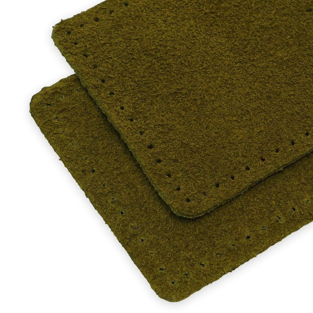 Заплатки пришивные из замши, квадрат 6см с перфорацией, 2 шт, 100% кожа, 33 хаки, 59112